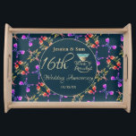 Bandeja Evento personalizado o 16º aniversario Boda<br><div class="desc">¿No sería esto una dulce y agradable sorpresa; desayuno en la cama con tu bandeja de celebración del aniversario de tu boda y mi obra de arte original inspirada en los huevos decorados en Faberge? También estoy disponible para ilustraciones o para cualquier personalización que desee, sólo envíame un mensaje y...</div>