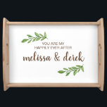 Bandeja Felicidad por siempre después de que las parejas d<br><div class="desc">Esta bandeja de servicio es perfecta para boda,  regalo de aniversario o el texto puede ser personalizado a lo que quieras.</div>