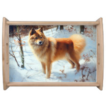 Finnish Spitz Deja que nieve Navidad
