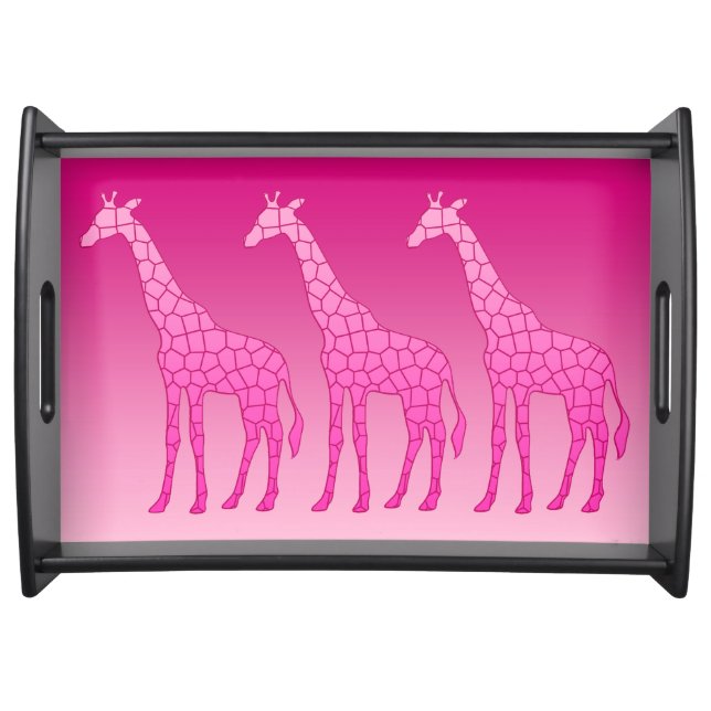 Bandeja Girafa geométrica moderna, fucsia y rosa claro (Anverso)