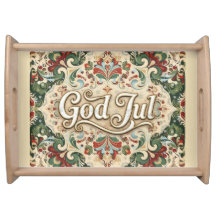 God Jul Norwegian Norway Christmas Serving Tray