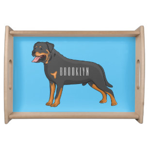 Bandeja Ilustracion de personalizado de perro de Rottweile
