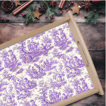 Impresión de tela violeta de jouy