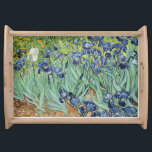 Bandeja Iris de Vincent van Gogh<br><div class="desc">Éste es iris de Vincent van Gogh en una bandeja natural de la porción; iris floral de la naturaleza de la flor de la pintura impresionista principal holandesa de la bella arte del poste del impresionismo</div>