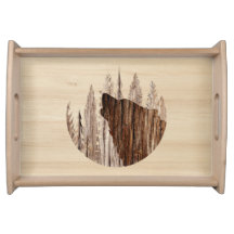 Lobo de Howling en Madera Texturada