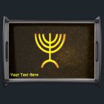 Bandeja Menorah Flame<br><div class="desc">Una representación digital dorada y marrón de la menorah judía de siete ramificaciones (hebreo: מְ נ וֹ רָ ‎). Personalizar agregando su propio texto. La menorah de siete ramas, utilizada en el santuario portátil establecido por Moisés en el desierto y más tarde en el Templo en Jerusalén, ha sido un...</div>