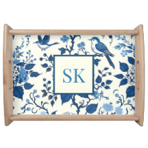 Moda personalizado Monogram Chinoiserie, Hydrangea