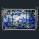 Bandeja Monet-Agua-Lirios de Claude<br><div class="desc">Obra maestra de la bella arte por Claude Monet (1840 - 1926) que ofrece sus Agua-Lirios populares de la pintura de paisaje basados en intensidades del azul,  del verde y de la púrpura. Hace una pequeña bandeja atractiva de la porción para las fans de Claude Monet.</div>