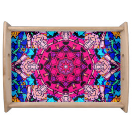 Bandeja Mosaico rosa Mandala Floral Psicodélico Retro