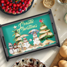 Muñecos de Nieve de Arena de Navidad Costera