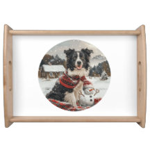 Navidades Fronteriza Perro de Collie Snowman