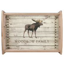 Nombre de la familia Rustic Wood Walking Moose