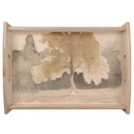 Bandeja Paisaje de árbol vintage, Cottagecore neutro