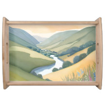 Paisaje de Colinas Onduladas | Acuarela Hermosa