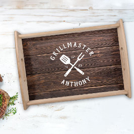 Bandeja Personalizado Retro GRILLMASTER Rústico Impresión 