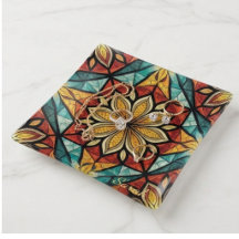Bandeja Servidora de Mandala Floral Boho