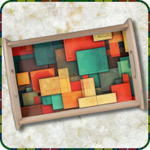 SERVING TRAY - Color-blocks in Many Colors