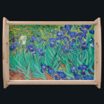 Bandeja Van Gogh Irises. Impresionismo floral vintage azul<br><div class="desc">Van Gogh "Irises" sirve la bandeja. El arte del impresionismo floral azul.</div>