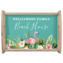 Watercolor Tropical Familia Floral Nombre Beach Ho
