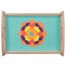 Bandeja Yin y Yang Mandala, una flor de Lotus colorida