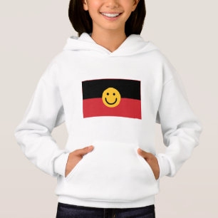 Bandera aborigen australiana con cara de sonrisa