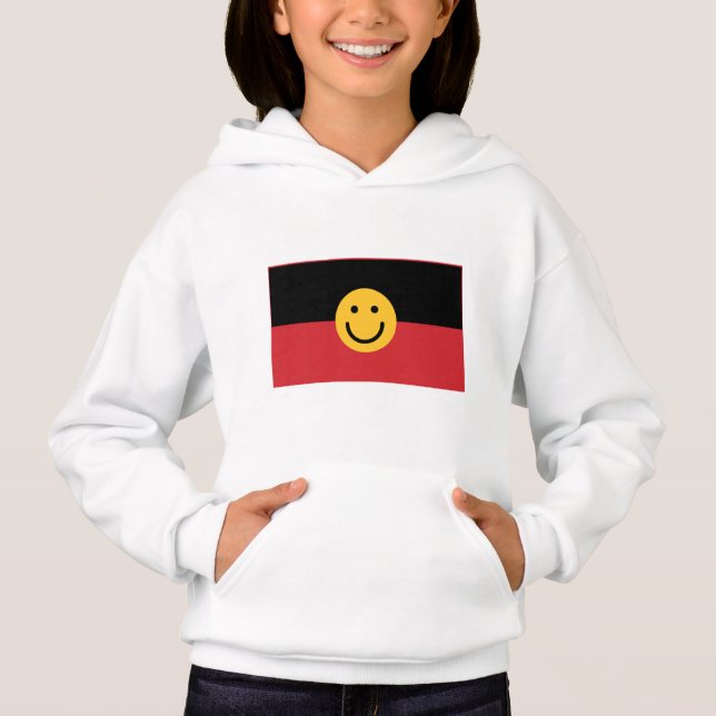 Bandera aborigen australiana con cara de sonrisa (Anverso)