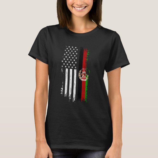Bandera afgana-estadounidense camiseta - Afghanist (Anverso)