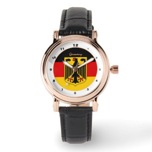 Bandera alemana, águila y reloj de moda/diseño ale