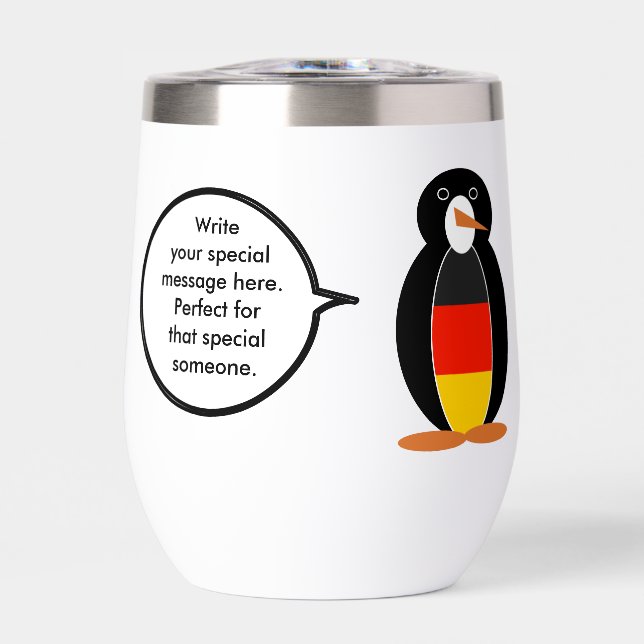 Bandera alemana hablando Ms Penguin Personalizada (Frente)