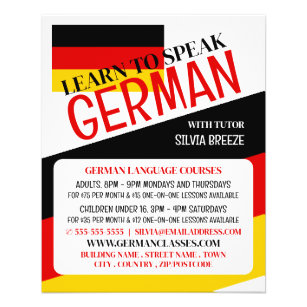 Bandera alemana, publicidad del curso en alemán
