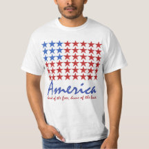 Bandera americana 4ta de la CAMISETA de julio