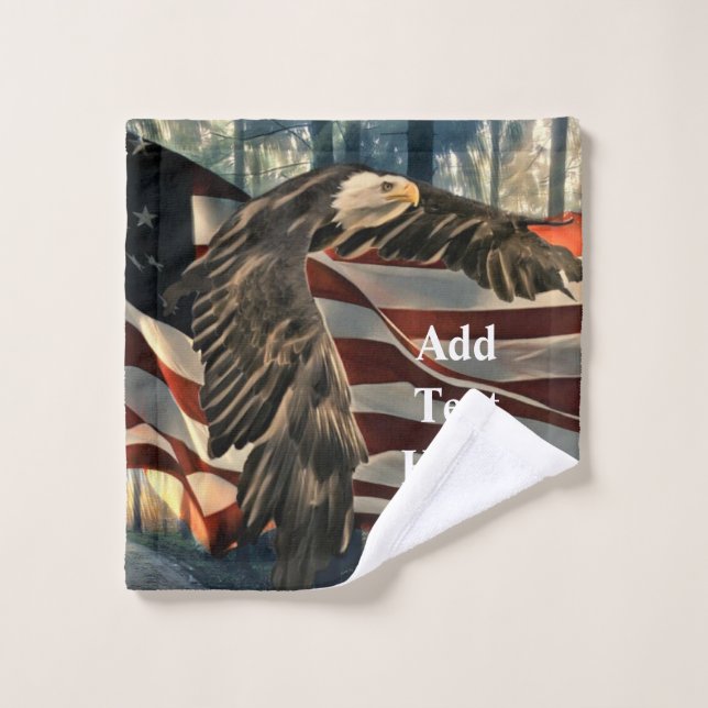 Bandera americana águila calva (Toallita)