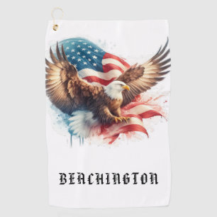 *~* Bandera americana AP16 toalla de golf EAGLE US