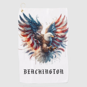 *~* Bandera americana AP16 toalla de golf EAGLE US