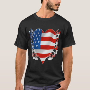 Bandera americana con camiseta impresa