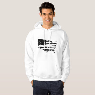 Bandera americana con sudadera con capucha del