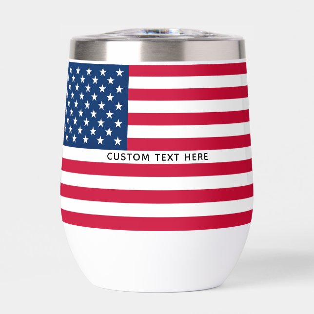 Bandera Americana con Texto Personalizado (Frente)