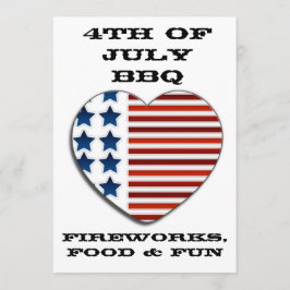 Bandera americana corazón invitación del 4 de