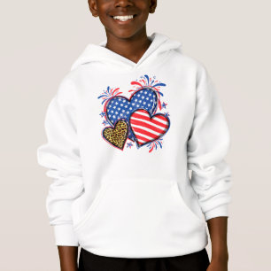 Bandera Americana Corazón Leopardo Sublimación-642