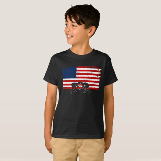 Bandera americana de la camiseta de los niños que (Anverso completo)