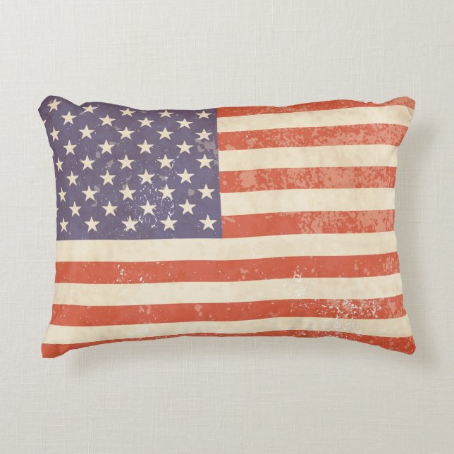 Bandera americana del vintage - almohada (Anverso)