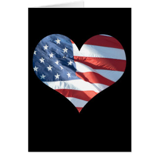 Bandera americana en forma de corazón patriótica