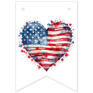 Bandera americana estrellas rayas corazón patrióti