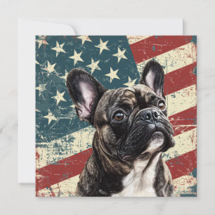 Bandera Americana Grunge Bulldog Francés