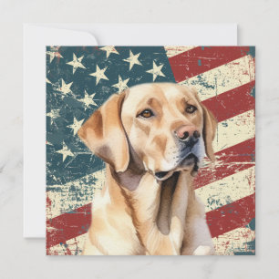 Bandera Americana Grunge Labrador Retriever Amaril