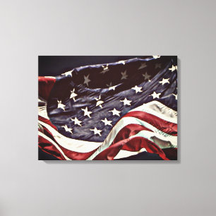 Bandera Americana Impresión en Lienzo Envuelto de 