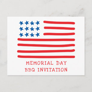 Bandera Americana - Invitación a Barbacoa del Día
