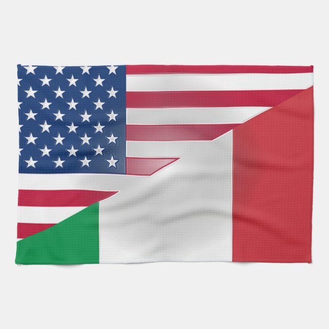 Bandera americana italiana 16" del paño x 24" (Horizontal)