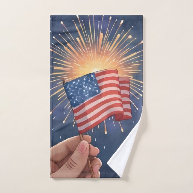 Bandera Americana Patriótica (Toalla de mano)
