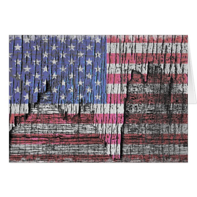 Bandera americana patriótica pintada peladura del (Anverso (Horizontal))
